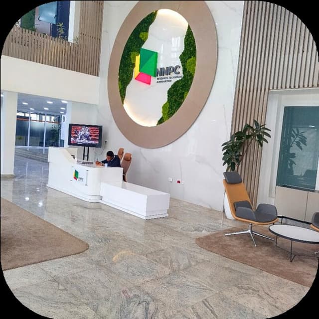NNPC Research Technology and Innovation lobby with reception seating